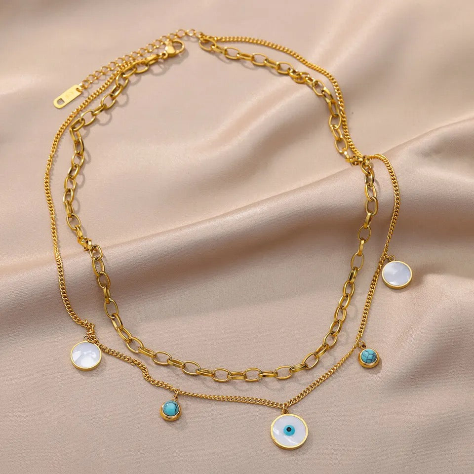 Evil Eye Double Layer Necklace