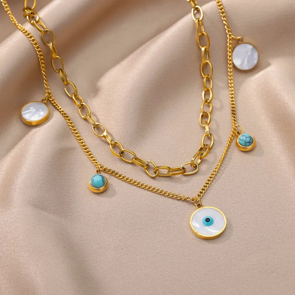 Evil Eye Double Layer Necklace