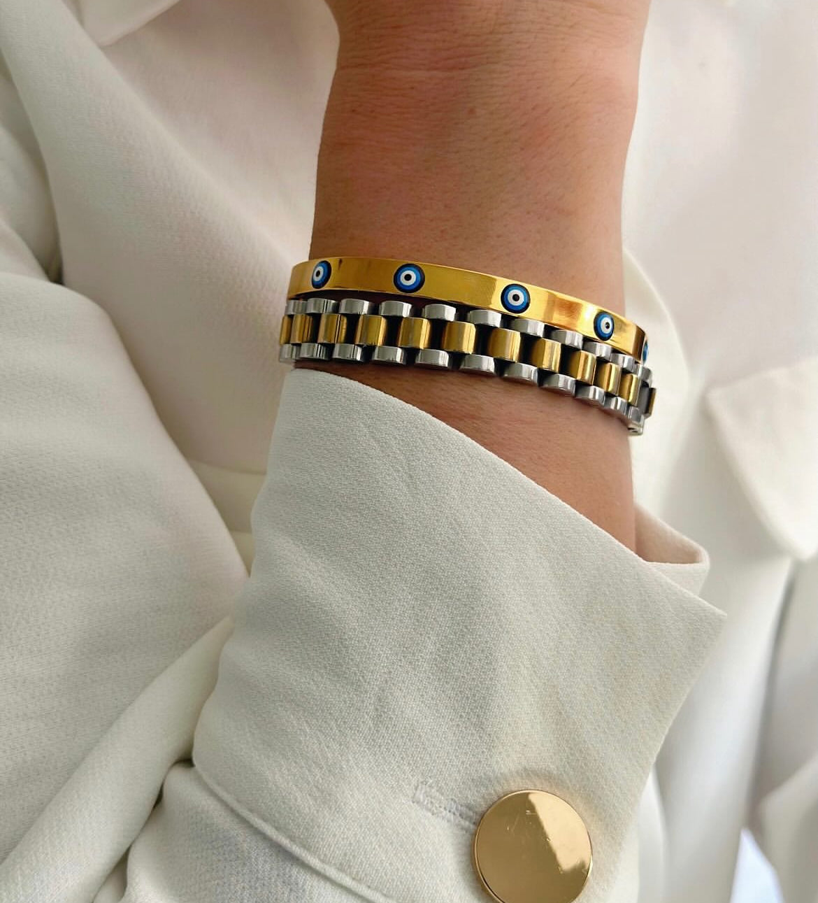 18K Gold Plated Evil Eye Bracelet! BEST SELLER🌟