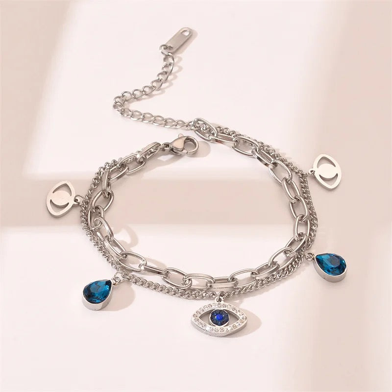 Evil Eye Double Chain Bracelets